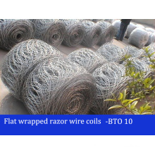 Bto22/30 Galvanized Flat Wrapped Razor Wire Coils